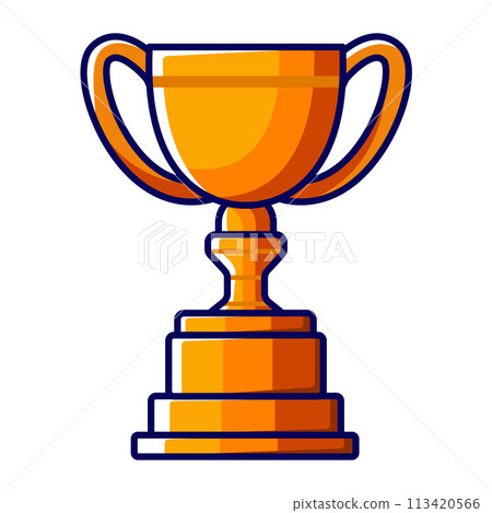 Award prize. First place. Golden Cup. Vector illustration in flat style Award prize. First place. Golden Cup. Vector illustration in flat style 113420566