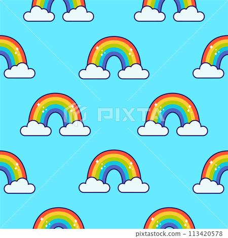 Rainbow seamless pattern. Vector illustration Rainbow seamless pattern. Vector illustration 113420578