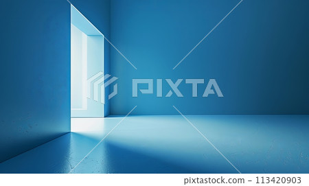 inside blue empty room 113420903