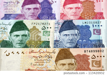 Pakistani rupee a business background Pakistani rupee a business background 113420932