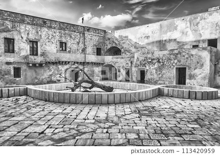 Interior view of the Angevine-Aragonese Castle in Gallipoli, Italy 113420959