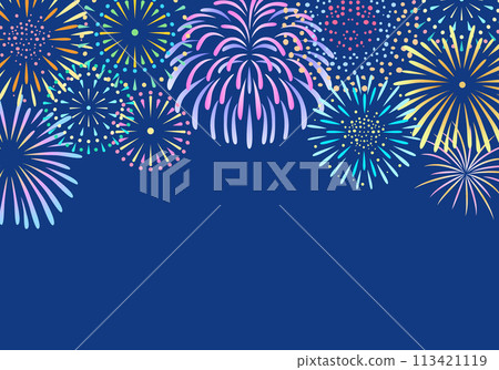 Fireworks background illustration horizontal 113421119
