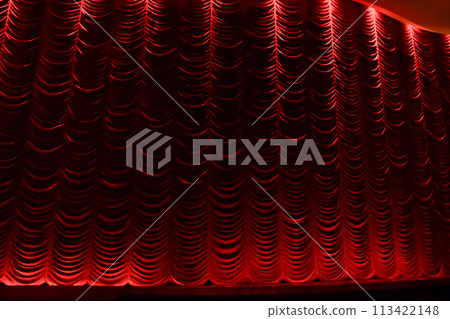 Raj Mandir Theater in Jaipur with illuminated red velvet looms Raj Mandir Theater in Jaipur with illuminated red velvet looms 113422148