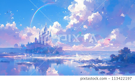 Fantasy World Background AI 113422197