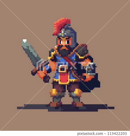 Male warrior pixel art AI - Stock Illustration [113422203] - PIXTA
