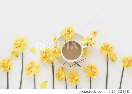 Coffee and flowers Coffee and flowers 113422528