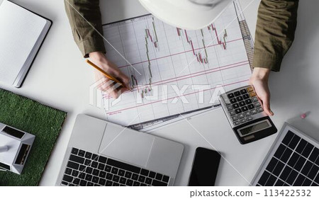 Female working for environment projects 113422532