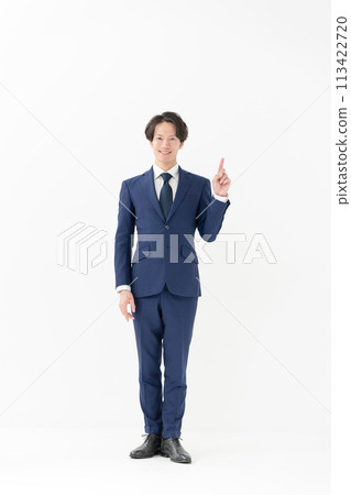 Business man, whole body, pointing Business man, whole body, pointing 113422720