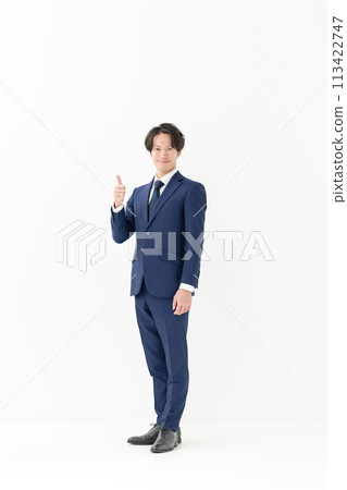 商人全身豎起大拇指 113422747