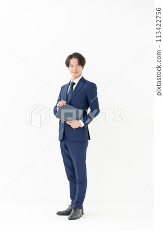 Business man full body tablet Business man full body tablet 113422756