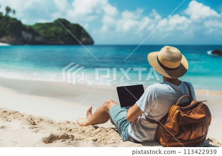 Beachside remote working 113422939