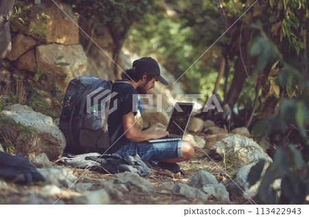 Remote work outdoors 113422943