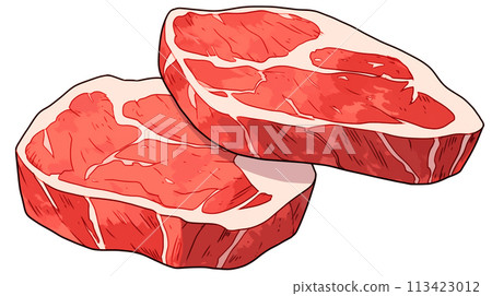 Hand drawn cartoon fresh beef illustration material 113423012