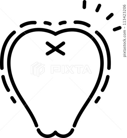 代表氟化物效應的牙齒圖標 代表氟化物效應的牙齒圖標 113423206