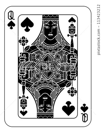 Playing Cards Deck Pack Queen Of Spades Design 113423212