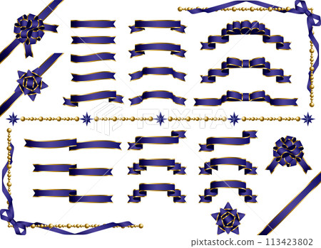 Ribbon border set 1-6 navy matte Ribbon border set 1-6 navy matte 113423802