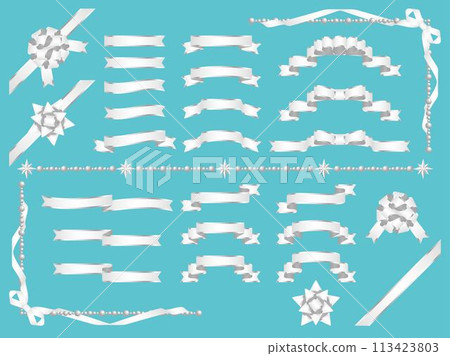 Ribbon border set 1-7B white matte 113423803