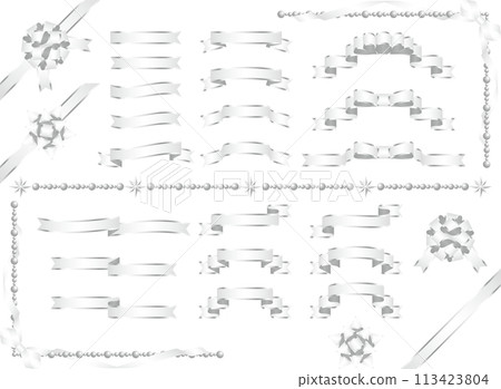 Ribbon border set 1-7 white matte 113423804