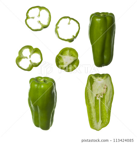 Cross section of green pepper Cross section of green pepper 113424085