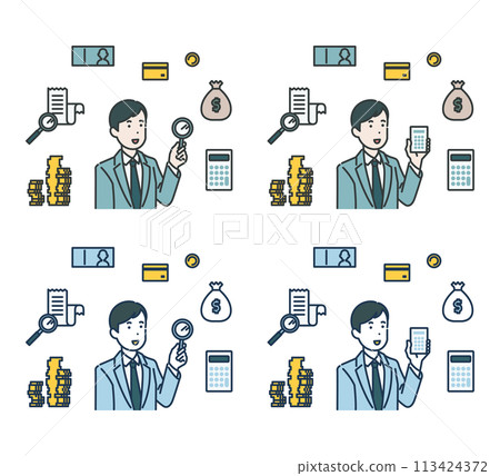 illustration of male tax accountant 113424372