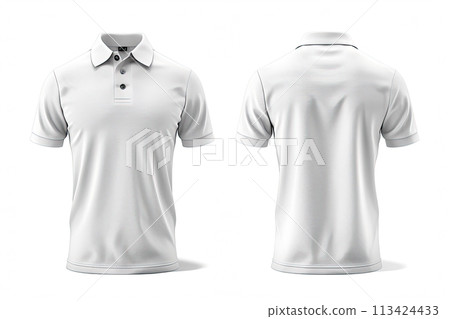 blank Polo tee design presentation mockup isolated on white background. Ai generative 113424433