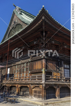 The majestic Kannon Hall and main hall of Gokokuji Temple in Bunkyo Ward, built during the Genroku period The majestic Kannon Hall and main hall of Gokokuji Temple in Bunkyo Ward, built during the Genroku period 113424683