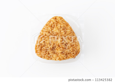 Frozen grilled rice balls on a white background Frozen grilled rice balls on a white background 113425382