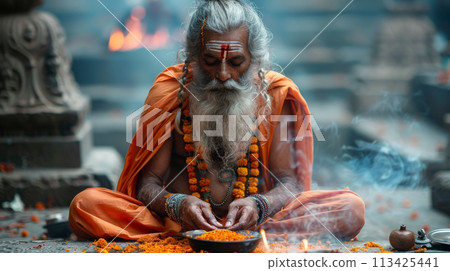 Generative ai illustration of a man  praying 113425441
