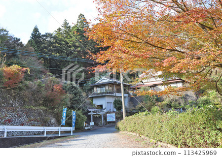 福岡縣朝倉區東寶村岩屋神社參道入口及鳥居 113425969