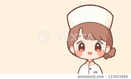 手绘卡通可爱的护士女孩插画素材 113425984