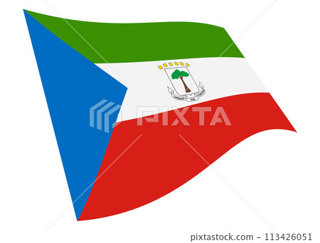 Equatorial Guinea waving flag 3d illustration 113426051