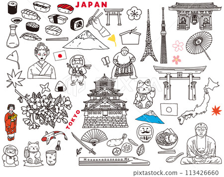 日本手寫插圖（東亞、旅行、文化、旅遊） 113426660