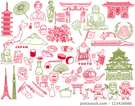 日本手寫插圖（東亞、旅行、文化、旅遊） 113426666