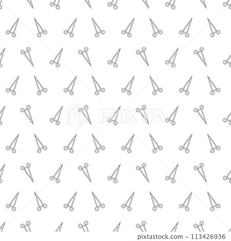 Seamless pattern with Hegari needle holder. Black, white vector illustration. 113426936