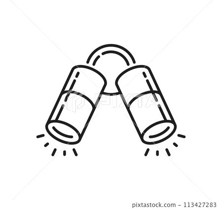 Wall spotlight lamp or sconce lights line icon, home lighting fixture and illumination, outline vector. LED lamp or spotlight wall sconce with lightbulb, thin line bedroom lantern for house interior 113427283