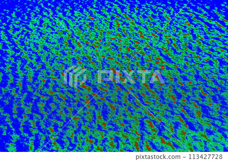 Snow crust changed colors. Snow crust as an abstract background. Texture. 113427728