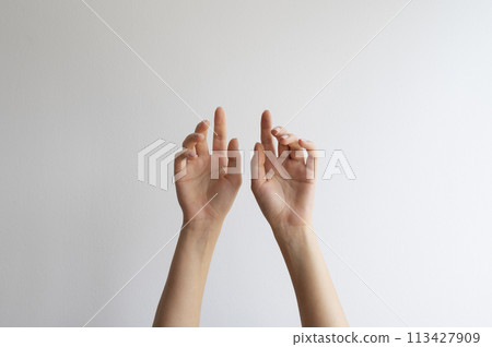 Human hands against clear background Human hands against clear background 113427909