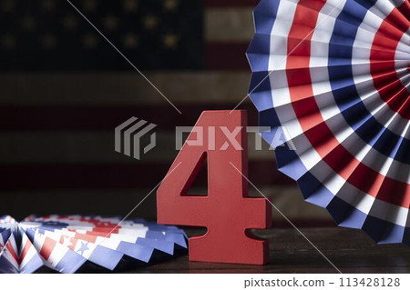 Festive assortment of 4th of july elements Festive assortment of 4th of july elements 113428128