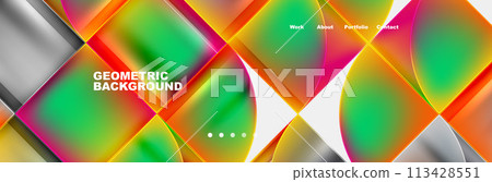 Circle triangle geometric web site page template. Vector Illustration For Wallpaper, Banner, Background, Card, Book Illustration, landing page 113428551