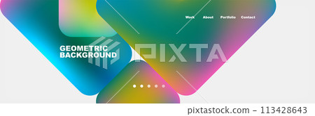 Teal Liquid color background design for Landing page site. Fluid gradient shapes composition. Futuristic design posters. Eps10 vector. 113428643