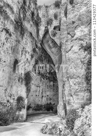 Ear of Dionysius, famous limestone cave in Syracuse, Sicily, Italy Ear of Dionysius, famous limestone cave in Syracuse, Sicily, Italy 113429377