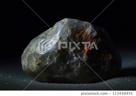 Mackinawite fossil mineral stone. Geological crystalline fossil. Dark background close-up. Mackinawite fossil mineral stone. Geological crystalline fossil. Dark background close-up. 113430455