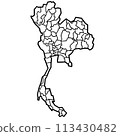 Thailand political map outline 113430482