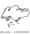 Singapore map outline 113430483