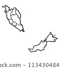 Malaysia political map outline 113430484