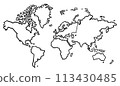 World continent map outline 113430485