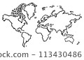 World continent map outline 113430486