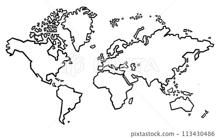 World continent map outline 113430486
