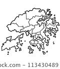 Hong Kong political map outline 113430489