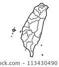 Taiwan political map outline 113430490